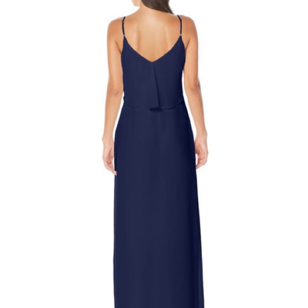 Laundry By Shelli Segal Navy Ruffle Maxi Dress - Picture 2 of 7